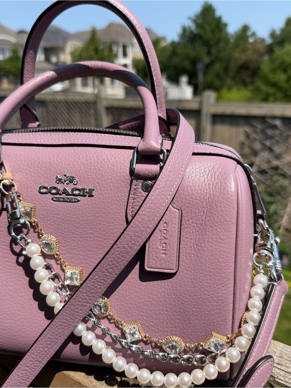 Coach Jasmine/lilac Medium Rowan with silver hardware